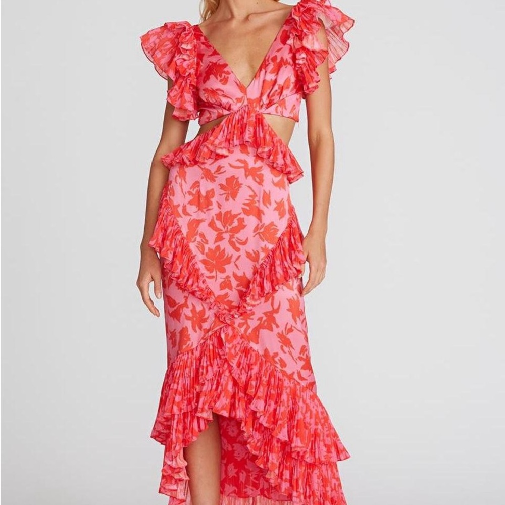 Floral Ruffle Pink Dress